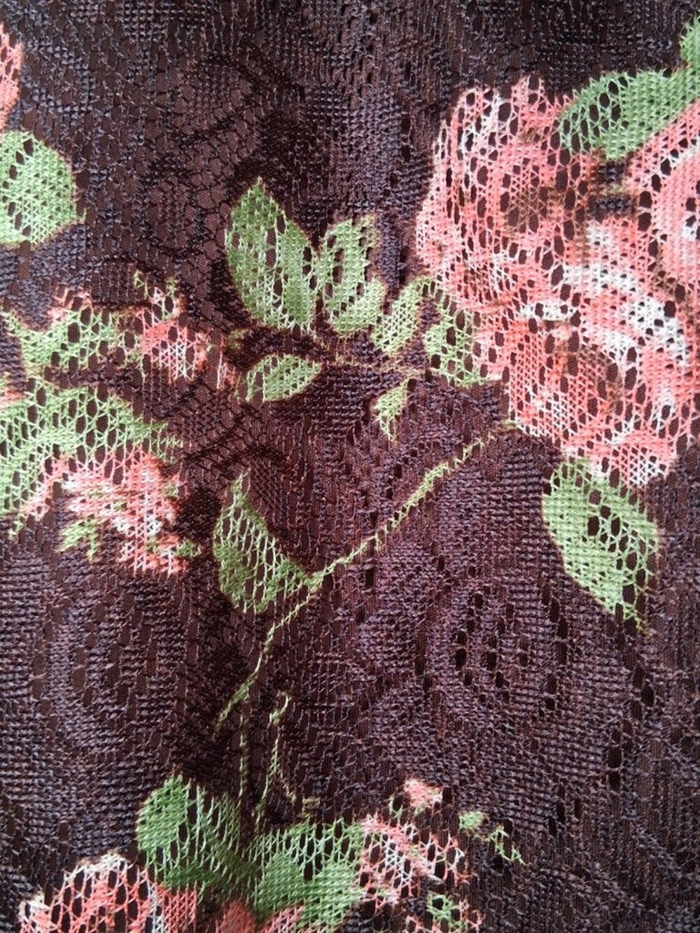 Vintage Y2K First Option Babydoll Top 14/16 Brown Pink Roses Fairy Whimsical - Picture 16 of 16
